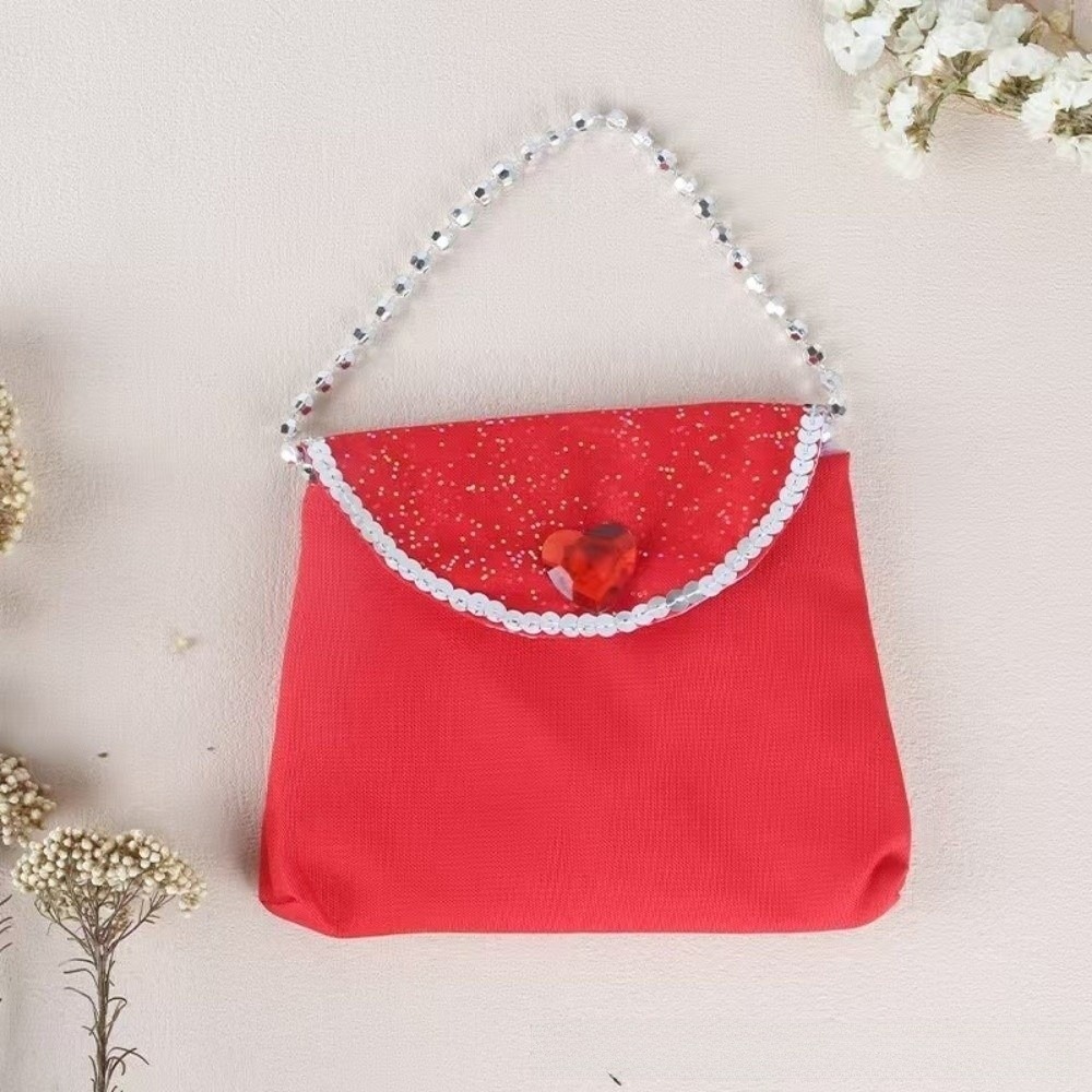 Cosplay Prop Patterns - Mehrfarbige Prinzessinnen-Handtasche mit Schneeflockenmuster und Pfirsichherz-Design,