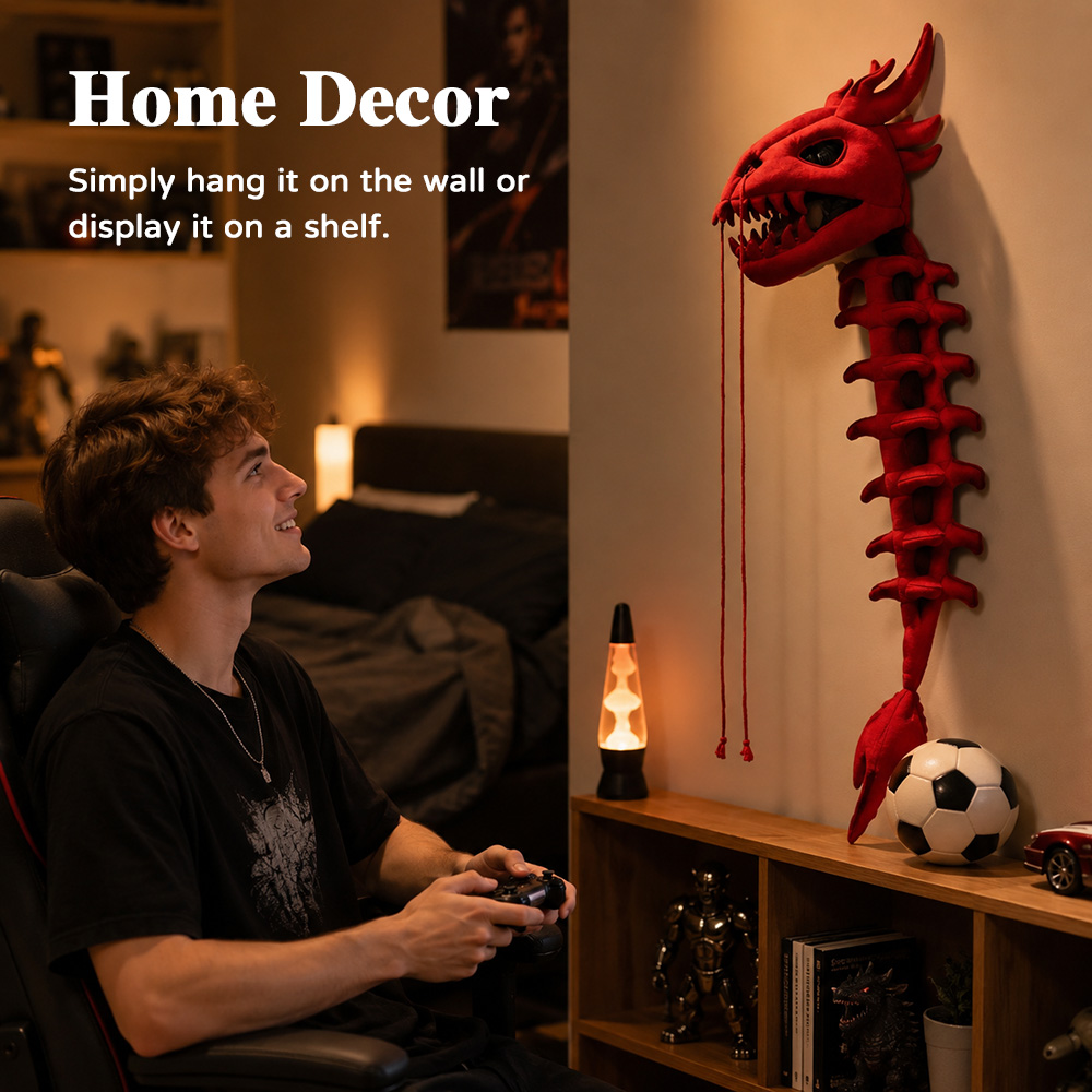 Cosplay Prop Patterns - Dinosaurier-Skelett-Plüsch-Kopfbedeckung Cosplay-Kostüm-Requisite mit Langem Schwanz für