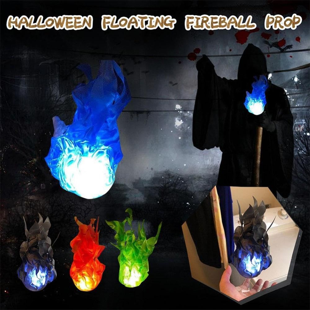 Cosplay Fireball Prop - Cosplay-Requisiten Schwebender Feuerball Halloween-Deko Wiederverwendbare Geister-Feuerlampe